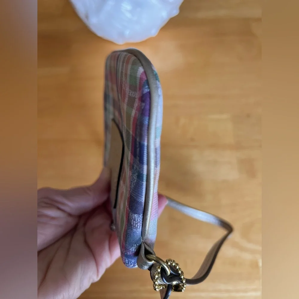 Coach Multicolor Plaid Wristlet